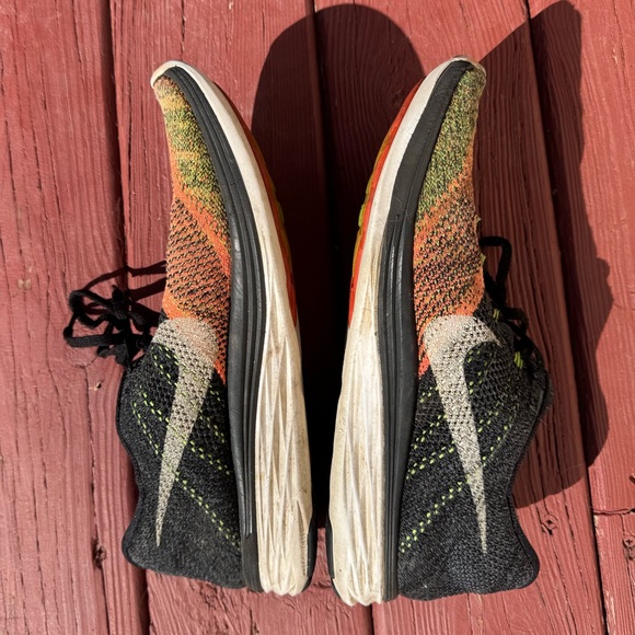 Nike Flyknit 3 Lunar Sneakers Orange Green Black Men’s Size 12
